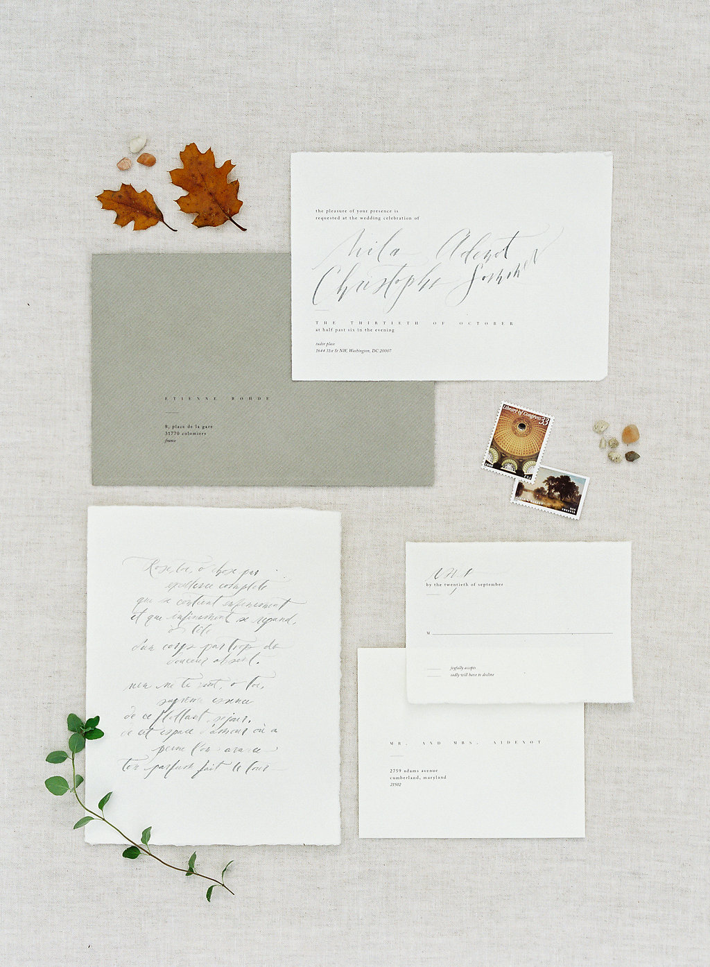 inspiration tuscan inspired minimal minimalist classic timeless chic groom elope invitation caligraphy stylist styling
