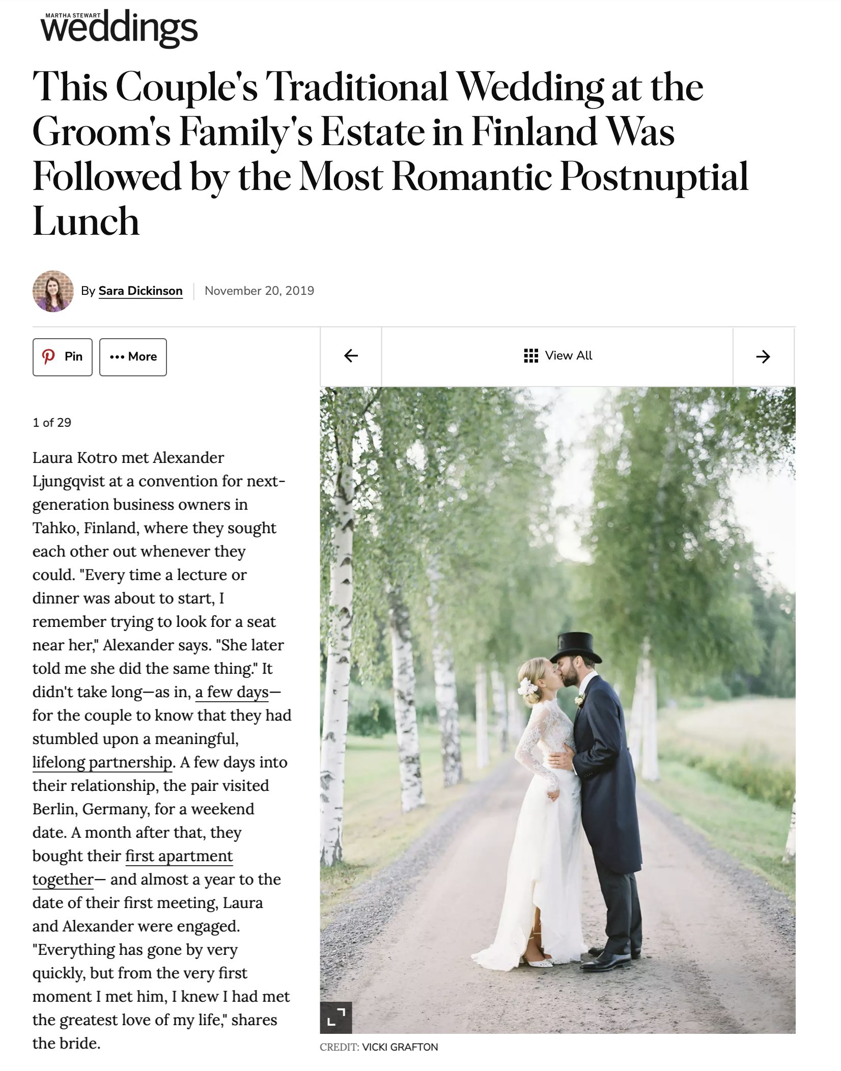 Family's Estate Wedding in Finland Vicki Grafton Photography Martha Stewart Weddings 